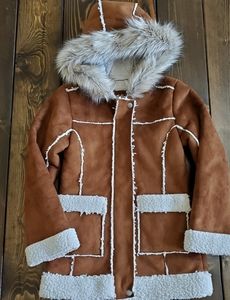Girls Justice Suede/Faux Fur Coat